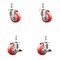 Service Caster 3 Inch 316SS Red Polyurethane Swivel 10mm Threaded Stem Caster Brake, 2PK SS316TS20S314-PPUB-RED-M1015-2-TLB-2 - alternate 1
